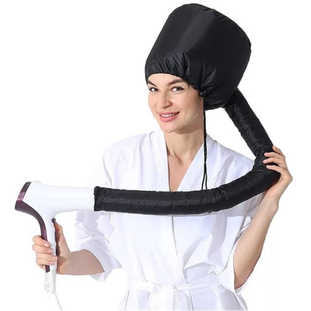Hair Dryer Bonnet, Soft Hood Hair Drying Adjustable Dryer Cap & Free Bobby Pins!